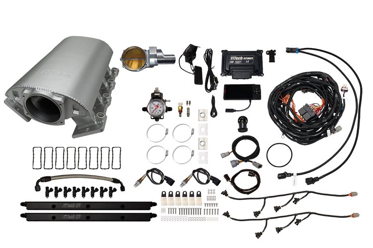 73074DBWSB Ultimate Rebel EFI System w/ Short Intake Manifold for GM LS1, Drive-By-Wire, 102 mm Throttle Body, 750 HP [Satin]