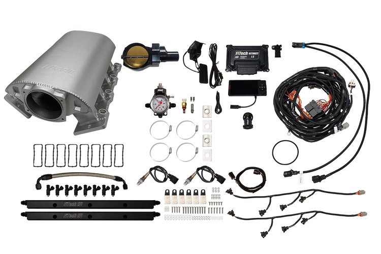 73075DBWBB Ultimate Rebel EFI System w/ Short Intake Manifold for GM LS1, Drive-By-Wire, 102 mm Throttle Body, 1,000 HP [Satin]