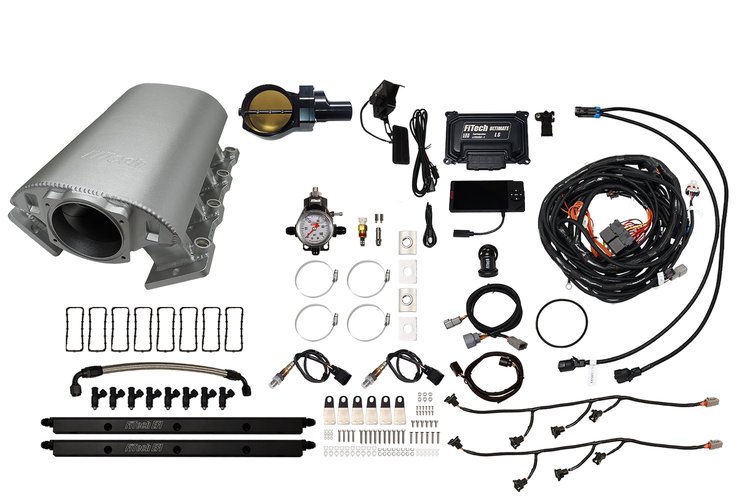 73076DBWBB Ultimate Rebel EFI System w/ Short Intake Manifold for GM LS1, Drive-By-Wire, 102 mm Throttle Body, 1,000 HP [Satin]