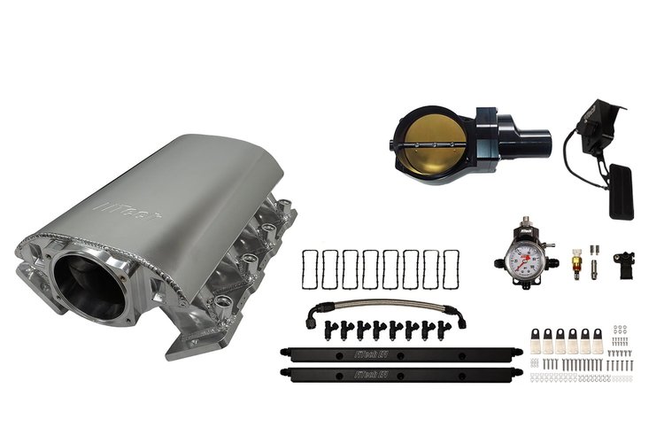 73079DBWBB Ultimate Rebel Short Loaded Intake Manifold for GM LS1, Drive-By-Wire, 102 mm Throttle Body, 750 HP [Brilliant]