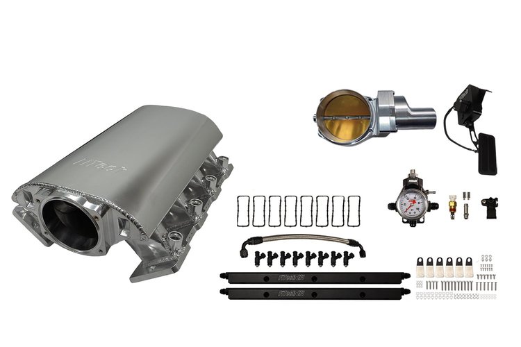 73079DBWSB Ultimate Rebel Short Loaded Intake Manifold for GM LS1, Drive-By-Wire, 102 mm Throttle Body, 750 HP [Brilliant]