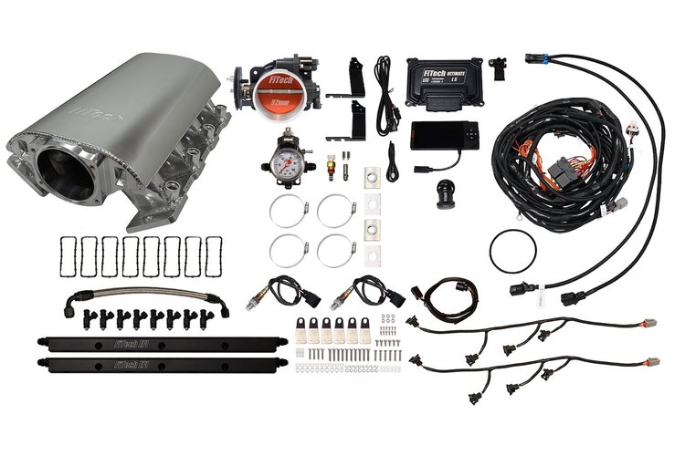 73081 Ultimate Rebel EFI System w/ Short Intake Manifold for GM LS1, Cable Driven, 92 mm Throttle Body, 500 HP [Brilliant]