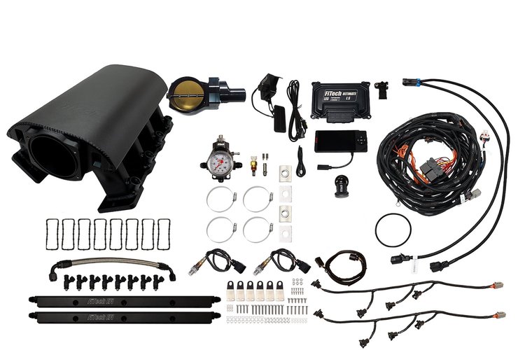 73091DBWBB Ultimate Rebel EFI System w/ Tall Intake Manifold for GM LS1, Drive-By-Wire, 92 mm Throttle Body, 500 HP [Black]