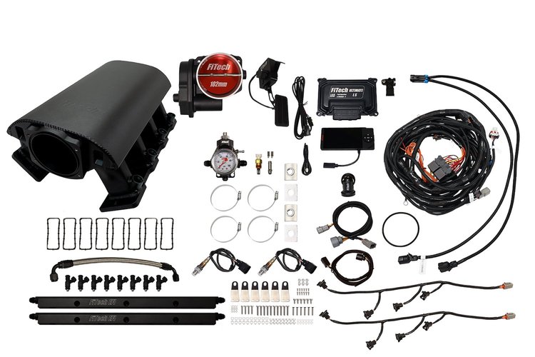 73092DBW Ultimate Rebel EFI System w/ Tall Intake Manifold for GM LS1, Drive-By-Wire, 92 mm Throttle Body, 500 HP [Black]