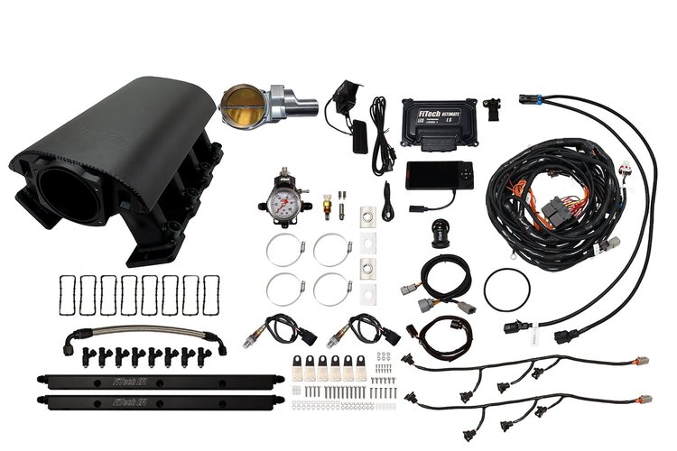 73092DBWSB Ultimate Rebel EFI System w/ Tall Intake Manifold for GM LS1, Drive-By-Wire, 92 mm Throttle Body, 500 HP [Black]