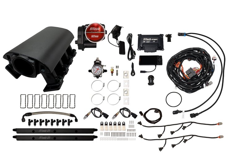 73093DBW Ultimate Rebel EFI System w/ Tall Intake Manifold for GM LS1, Drive-By-Wire, 102 mm Throttle Body, 750 HP [Black]