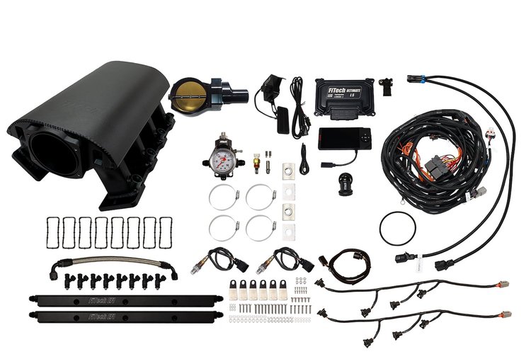73093DBWBB Ultimate Rebel EFI System w/ Tall Intake Manifold for GM LS1, Drive-By-Wire, 102 mm Throttle Body, 750 HP [Black]