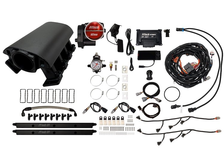 73094DBW Ultimate Rebel EFI System w/ Tall Intake Manifold for GM LS1, Drive-By-Wire, 102 mm Throttle Body, 750 HP [Black]