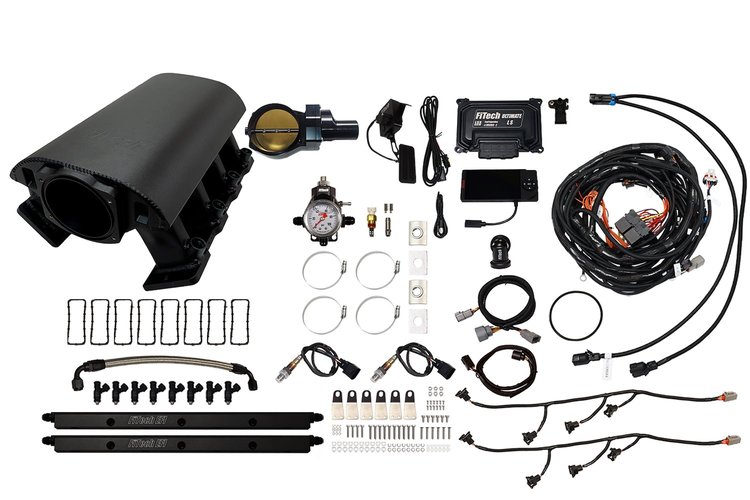 73094DBWBB Ultimate Rebel EFI System w/ Tall Intake Manifold for GM LS1, Drive-By-Wire, 102 mm Throttle Body, 750 HP [Black]