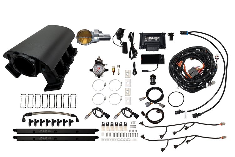 73094DBWSB Ultimate Rebel EFI System w/ Tall Intake Manifold for GM LS1, Drive-By-Wire, 102 mm Throttle Body, 750 HP [Black]
