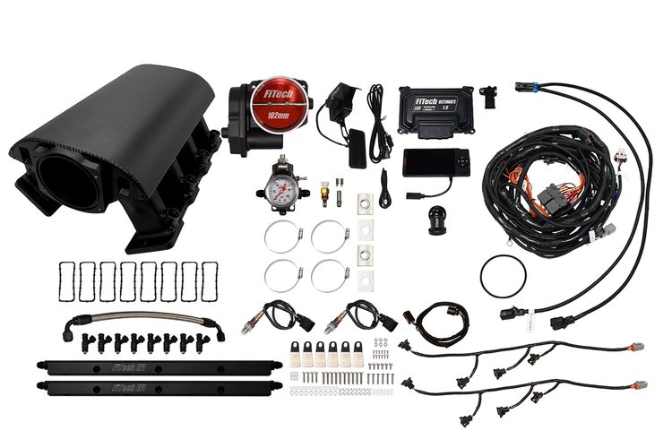 73095DBW Ultimate Rebel EFI System w/ Tall Intake Manifold for GM LS1, Drive-By-Wire, 102 mm Throttle Body, 1,000 HP [Black]