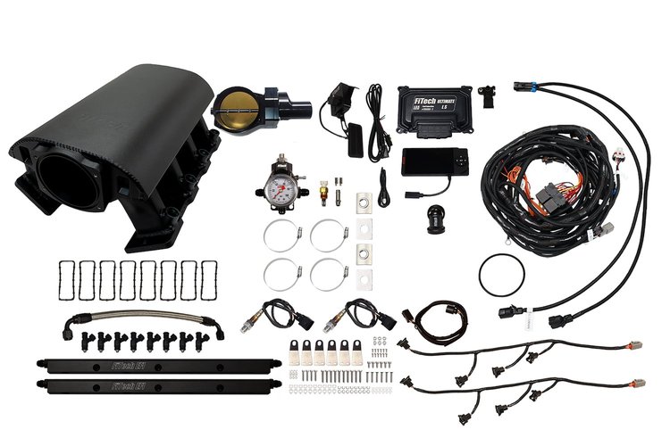 73095DBWBB Ultimate Rebel EFI System w/ Tall Intake Manifold for GM LS1, Drive-By-Wire, 102 mm Throttle Body, 1,000 HP [Black]