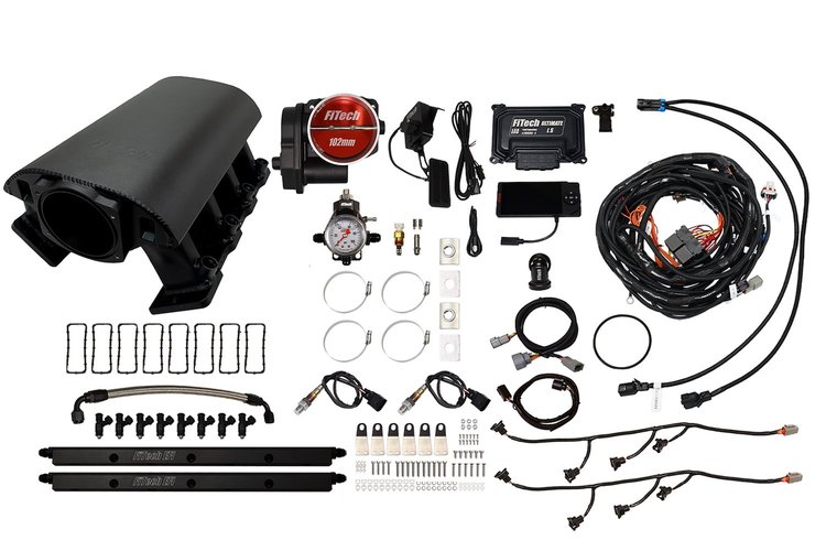 73096DBW Ultimate Rebel EFI System w/ Tall Intake Manifold for GM LS1, Drive-By-Wire, 102 mm Throttle Body, 1,000 HP [Black]