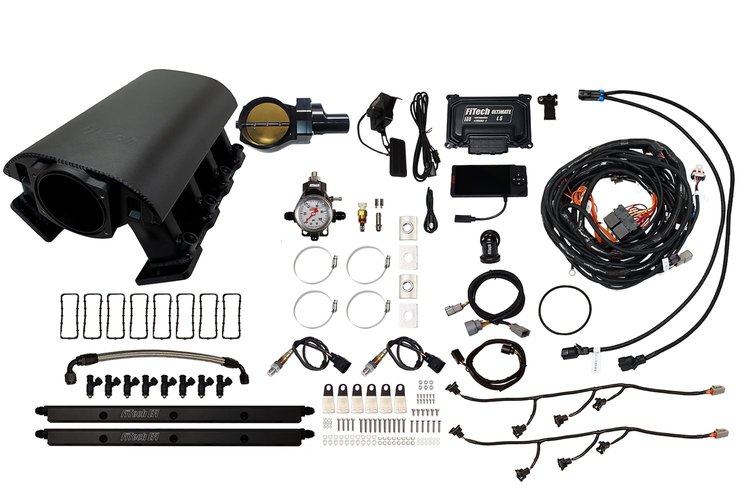 73096DBWBB Ultimate Rebel EFI System w/ Tall Intake Manifold for GM LS1, Drive-By-Wire, 102 mm Throttle Body, 1,000 HP [Black]