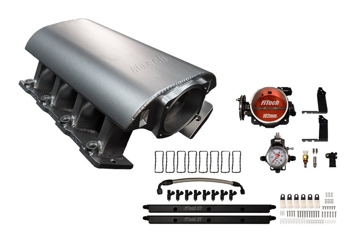73119 Ultimate Rebel Tall Loaded Intake Manifold for GM LS1, Cable Driven, 102 mm Throttle Body, 750 HP [Satin]