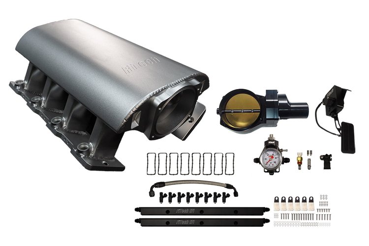 73120DBWBB Ultimate Rebel Tall Loaded Intake Manifold for GM LS1, Drive-By-Wire, 102 mm Throttle Body, 1,000 HP [Satin]