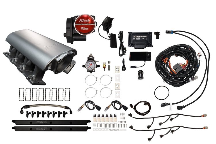 73121DBW Ultimate Rebel EFI System w/ Tall Intake Manifold for GM LS1, Drive-By-Wire, 92 mm Throttle Body, 500 HP [Satin]
