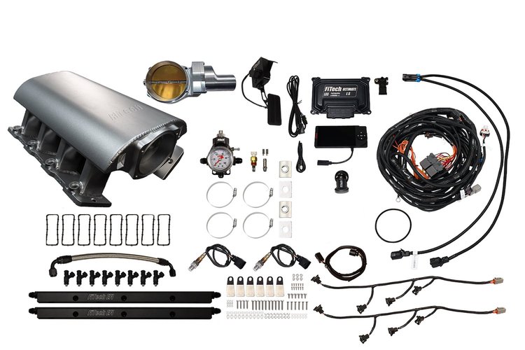 73121DBWSB Ultimate Rebel EFI System w/ Tall Intake Manifold for GM LS1, Drive-By-Wire, 92 mm Throttle Body, 500 HP [Satin]