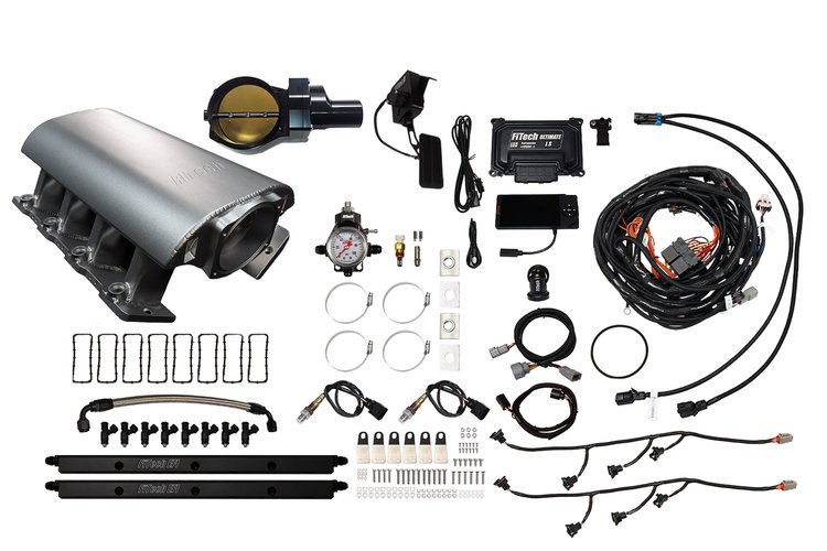 73122DBWBB Ultimate Rebel EFI System w/ Tall Intake Manifold for GM LS1, Drive-By-Wire, 92 mm Throttle Body, 500 HP [Satin]