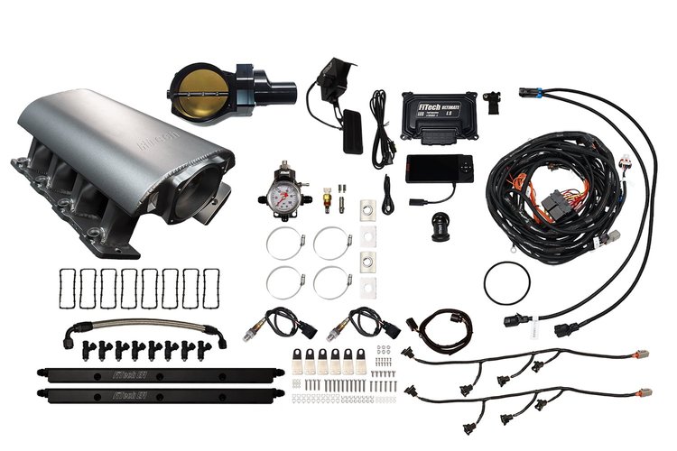 73123DBWBB Ultimate Rebel EFI System w/ Tall Intake Manifold for GM LS1, Drive-By-Wire, 102 mm Throttle Body, 750 HP [Satin]