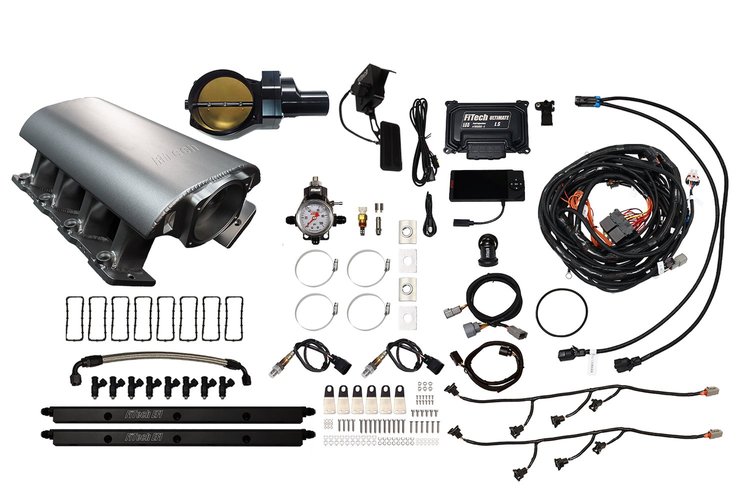 73124DBWBB Ultimate Rebel EFI System w/ Tall Intake Manifold for GM LS1, Drive-By-Wire, 102 mm Throttle Body, 750 HP [Satin]