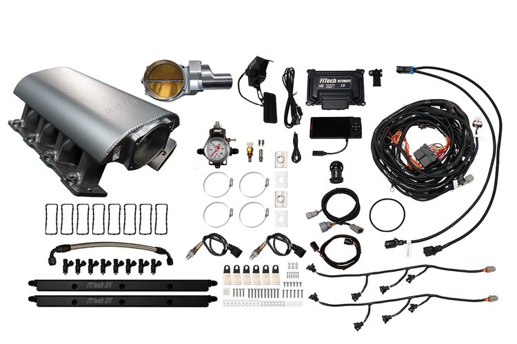 73124DBWSB Ultimate Rebel EFI System w/ Tall Intake Manifold for GM LS1, Drive-By-Wire, 102 mm Throttle Body, 750 HP [Satin]