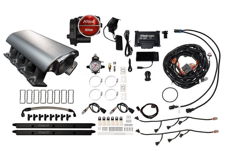 73125DBW Ultimate Rebel EFI System w/ Tall Intake Manifold for GM LS1, Drive-By-Wire, 102 mm Throttle Body, 750 HP [Satin]