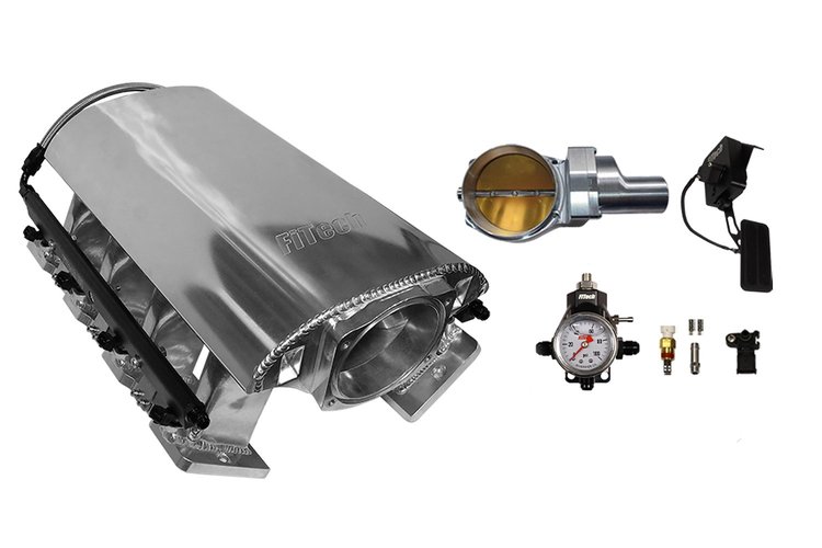 73138DBWSB Ultimate Rebel Tall Loaded Intake Manifold for GM LS1, Drive-By-Wire, Billet 92 mm Throttle Body, 500 HP [Brilliant]
