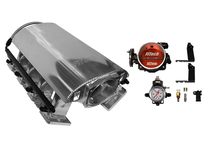 73140 Ultimate Rebel Tall Loaded Intake Manifold for GM LS1, Cable Driven, 102 mm Throttle Body, 1,000 HP [Brilliant]