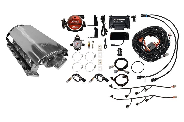 73146 Rebel EFI System w/ Tall Intake Manifold for GM LS1, Cable Driven, 102 mm Throttle Body, 1,000 HP [Brilliant]