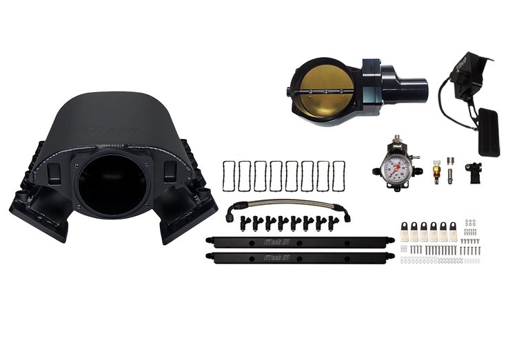73168DBWBB Ultimate Rebel Short Loaded Intake Manifold for GM LS3, Drive-By-Wire, 92 mm Throttle Body, 500 HP [Black]