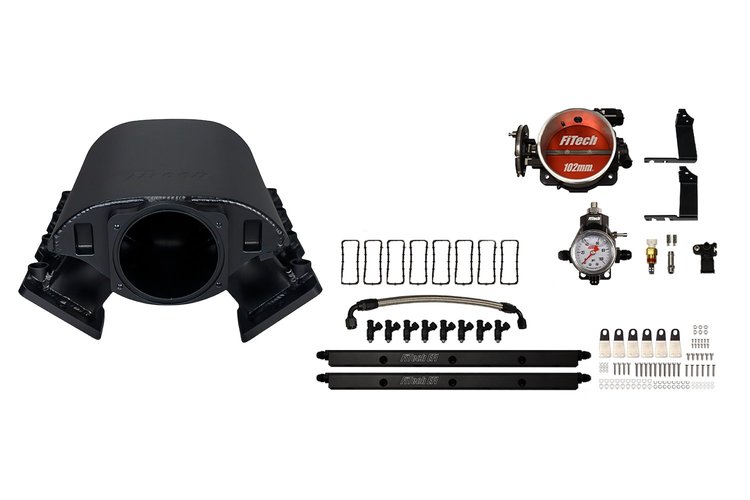73169 Ultimate Rebel Short Loaded Intake Manifold for GM LS3, Cable Driven, 102 mm Throttle Body, 750 HP [Black]