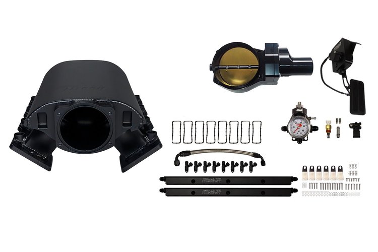 73170DBWBB Ultimate Rebel Short Loaded Intake Manifold for GM LS3, Drive-By-Wire, Billet 102 mm Throttle Body, 1,000 HP [Black]
