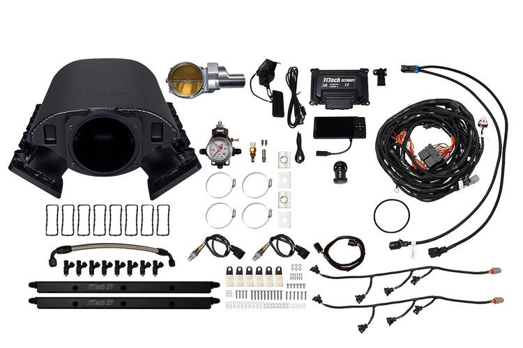 73171DBWSB Ultimate Rebel EFI System w/ Short Intake Manifold for GM LS3, Drive-By-Wire, 92 mm Throttle Body, 500 HP [Black]