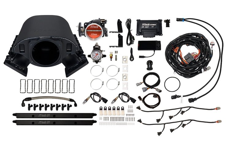 73172 Ultimate Rebel EFI System w/ Short Intake Manifold for GM LS3, Cable Driven, 92 mm Throttle Body, 500 HP [Black]