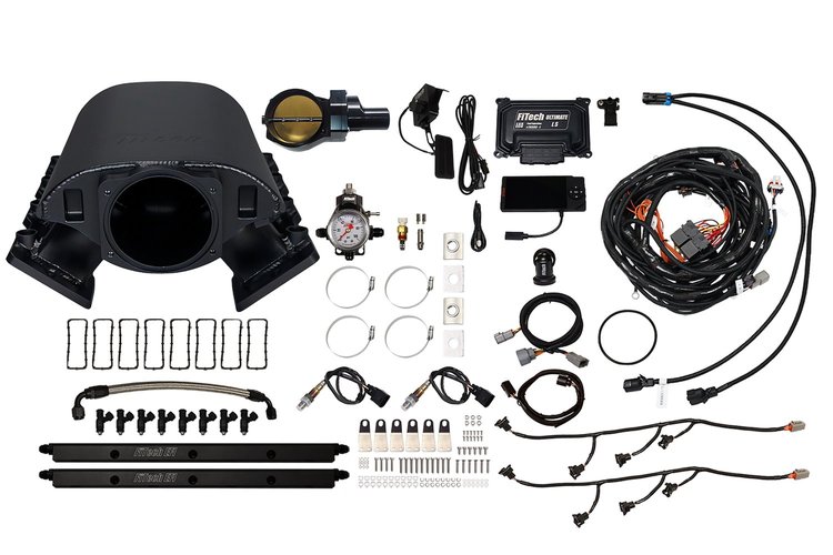 73172DBWBB Ultimate Rebel EFI System w/ Short Intake Manifold for GM LS3, Drive-By-Wire, 92 mm Throttle Body, 500 HP [Black]