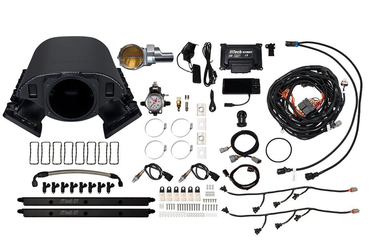 73172DBWSB Ultimate Rebel EFI System w/ Short Intake Manifold for GM LS3, Drive-By-Wire, 92 mm Throttle Body, 500 HP [Black]