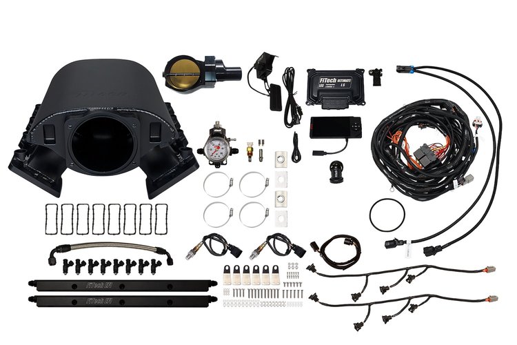 73173DBWBB Ultimate Rebel EFI System w/ Short Intake Manifold for GM LS3, Drive-By-Wire, 102 mm Throttle Body, 750 HP [Black]
