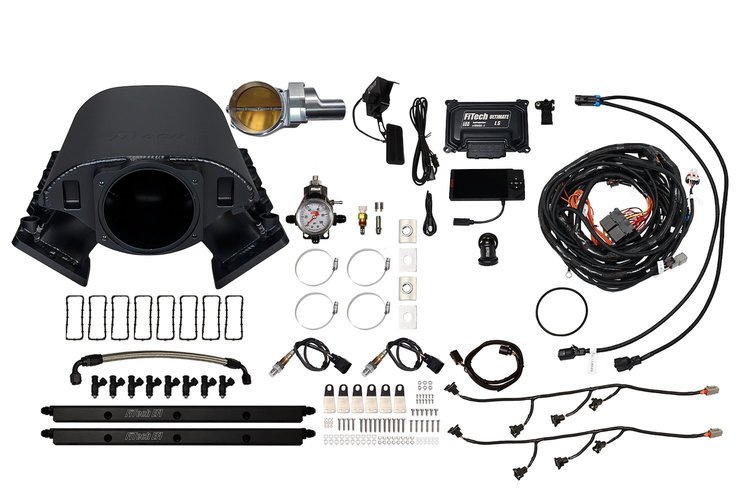 73173DBWSB Ultimate Rebel EFI System w/ Short Intake Manifold for GM LS3, Drive-By-Wire, 102 mm Throttle Body, 750 HP [Black]