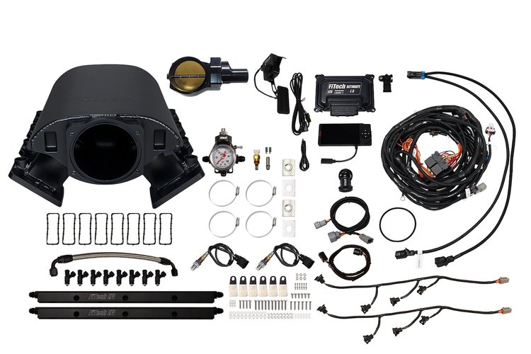 73174DBWBB Ultimate Rebel EFI System w/ Short Intake Manifold for GM LS3, Drive-By-Wire, 102 mm Throttle Body, 750 HP [Black]