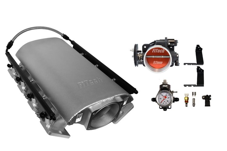 73188 Ultimate Rebel Short Loaded Intake Manifold for GM LS3, Cable Driven, 92 mm Throttle Body, 500 HP [Satin]