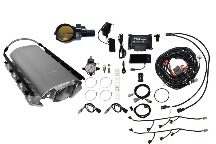 73191DBWBB Ultimate Rebel EFI System w/ Short Intake Manifold for GM LS3, Drive-By-Wire, 92 mm Throttle Body, 500 HP [Satin]