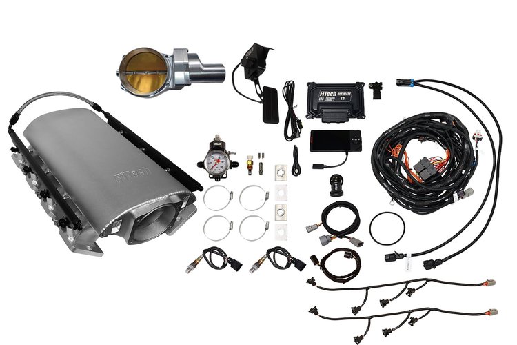 73191DBWSB Ultimate Rebel EFI System w/ Short Intake Manifold for GM LS3, Drive-By-Wire, 92 mm Throttle Body, 500 HP [Satin]
