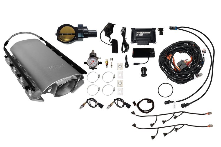 73193DBWBB Ultimate Rebel EFI System w/ Short Intake Manifold for GM LS3, Drive-By-Wire, 102 mm Throttle Body, 750 HP [Satin]