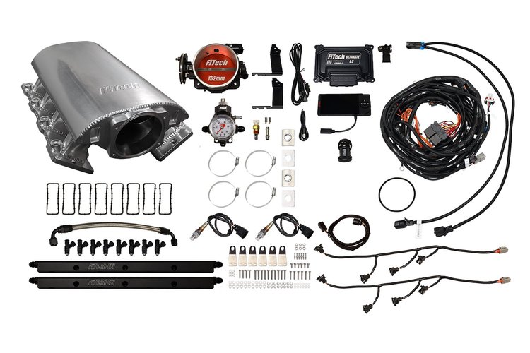 73213 Ultimate Rebel EFI System w/ Short Intake Manifold for GM LS3, Cable Driven, 102 mm Throttle Body, 750 HP [Brilliant]