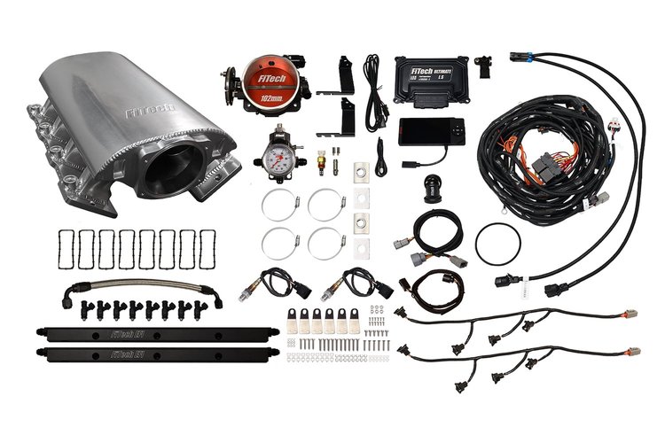 73214 Ultimate Rebel EFI System w/ Short Intake Manifold for GM LS3, Cable Driven, 102 mm Throttle Body, 750 HP [Brilliant]