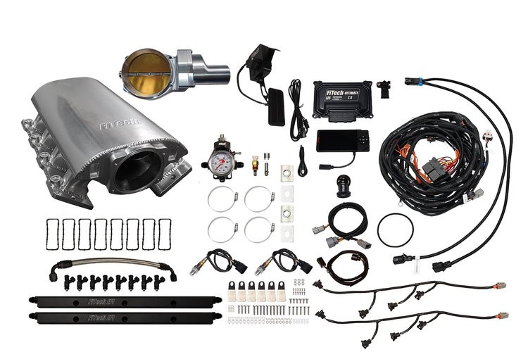 73214DBWSB Ultimate Rebel EFI System w/Short Intake Manifold for GM LS3, Drive-By-Wire, 102 mm Throttle Body, 750 HP [Brilliant]