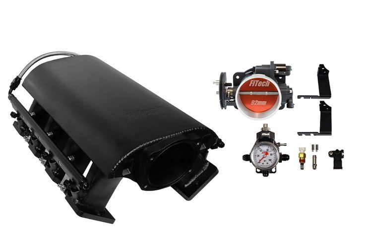 73228 Ultimate Rebel Tall Loaded Intake Manifold for GM LS3, Cable Driven, 92 mm Throttle Body, 500 HP [Black]