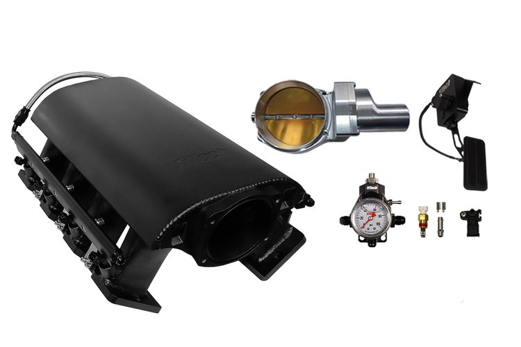 73228DBWSB Ultimate Rebel Tall Loaded Intake Manifold for GM LS3, Drive-By-Wire, 92 mm Throttle Body, 500 HP [Black]