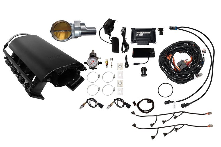 73231DBWSB Ultimate Rebel EFI System w/ Tall Intake Manifold for GM LS3, Drive-By-Wire, 92 mm Throttle Body, 500 HP [Black]